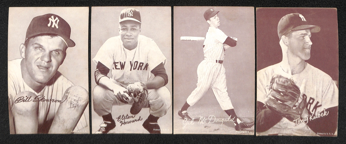 Lot of 15 Baseball Exhibit Cards from 1947-1961 w. Mickey Mantle